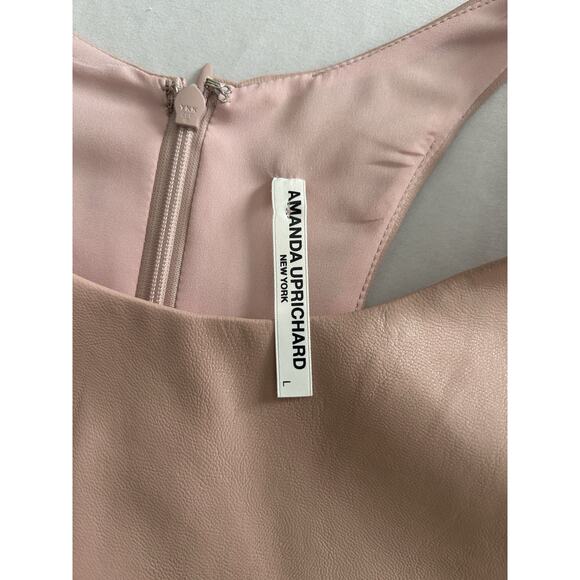 Amanda Uprichard Faux Leather Tank Top Womens Size Large Pink Party Fun NWT - Picture 3 of 6